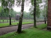 Ein etwas surreales Bild: Wachtürme und Stacheldraht umgeben von frischem Frühlingsgrün