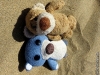 Wir haben uns so benommen, wie es jeder Urlaubär macht und uns auf dem warmen Sand zum Sonnen hingelegt.