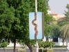 Solche und ähnlich gestaltete Schilder an den Straßenlaternen sahen wir oft sowohl in Dubai als auch in Abu Dhabi - witzig!